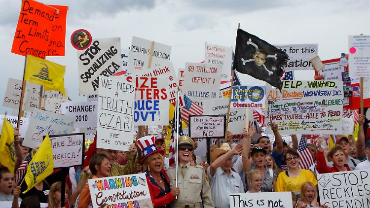 Der Protest gegen Obama wächst: Eine "Tea Party" in Flagstaff, Arizona.