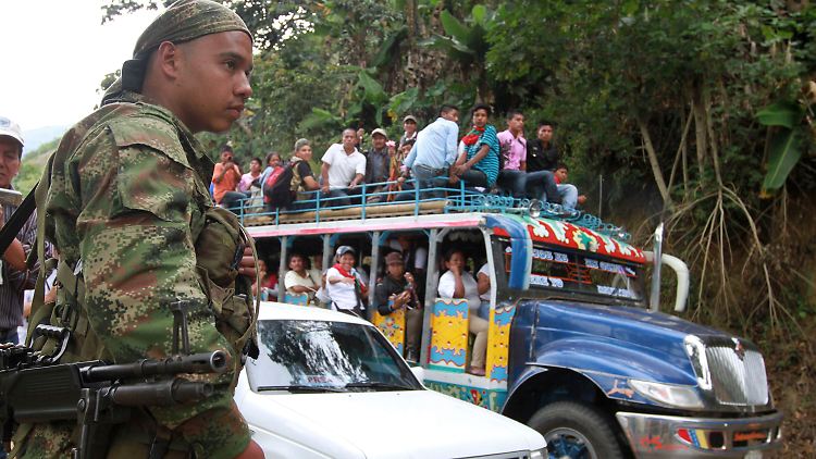 Die Farc kontrolliert seit Jahren Teile des Landes, wie hier in Toribio in der Cauca-Region.