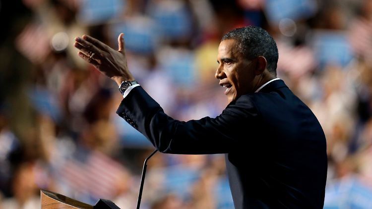 Obama bei seiner Rede in Charlotte.