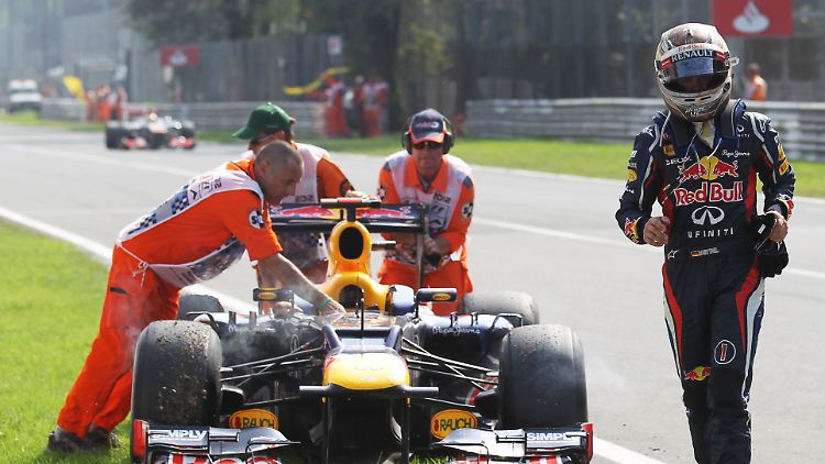 DNF: Weltmeister Sebastian Vettel musste seinen Red Bull in Monza vorzeitig abstellen.