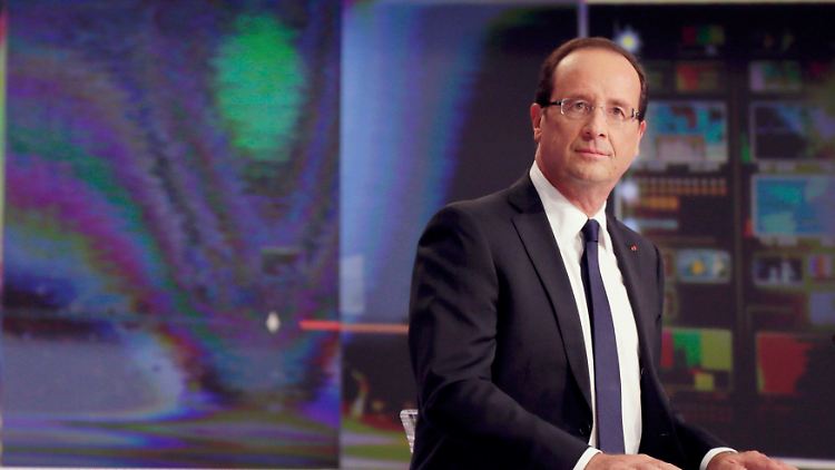 Hollande bei seinem Fernsehauftritt.