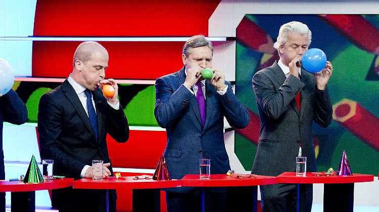 So sind sie, die Niederländer - immer für einen Spaß zu haben. Auftritt der Spitzenpolitiker im Kinder- und Jugendfernsehen.