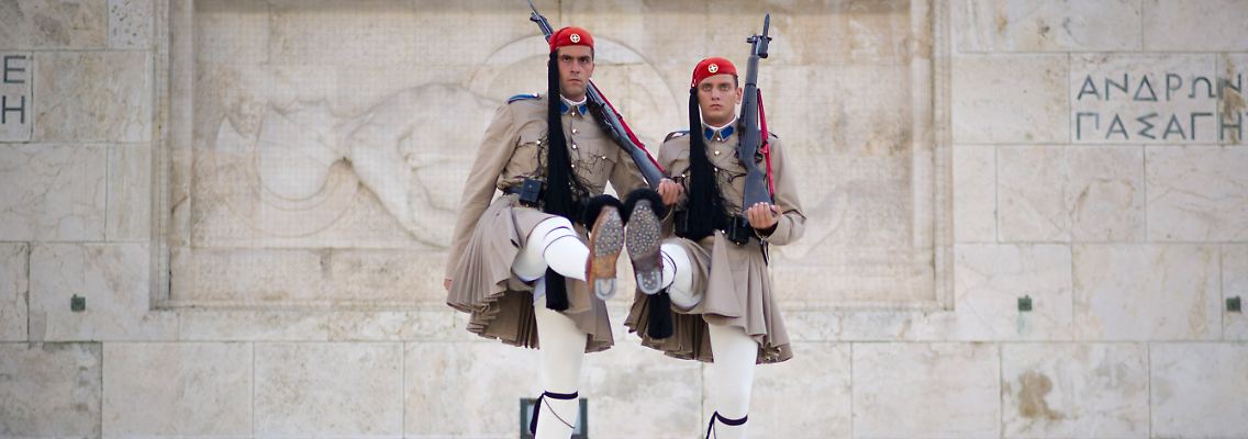 Vor dem Parlamentsgebäude in Athen.