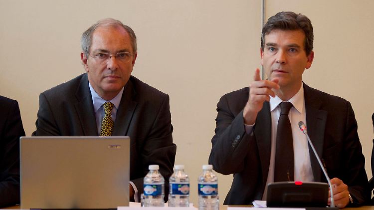 Emmanuel Sartorius (links/mit Industrieminister Arnaud Montebourg) verkündet unangenehme Wahrheiten.