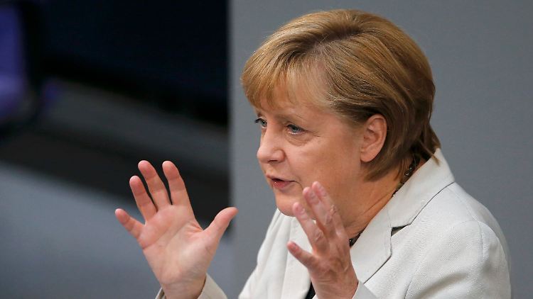 Merkel bei der Generaldebatte im Bundestag.