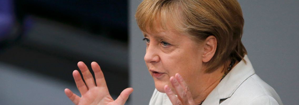 Merkel bei der Generaldebatte im Bundestag.