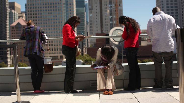 Bewerber einer Job-Messe in San Francisco.