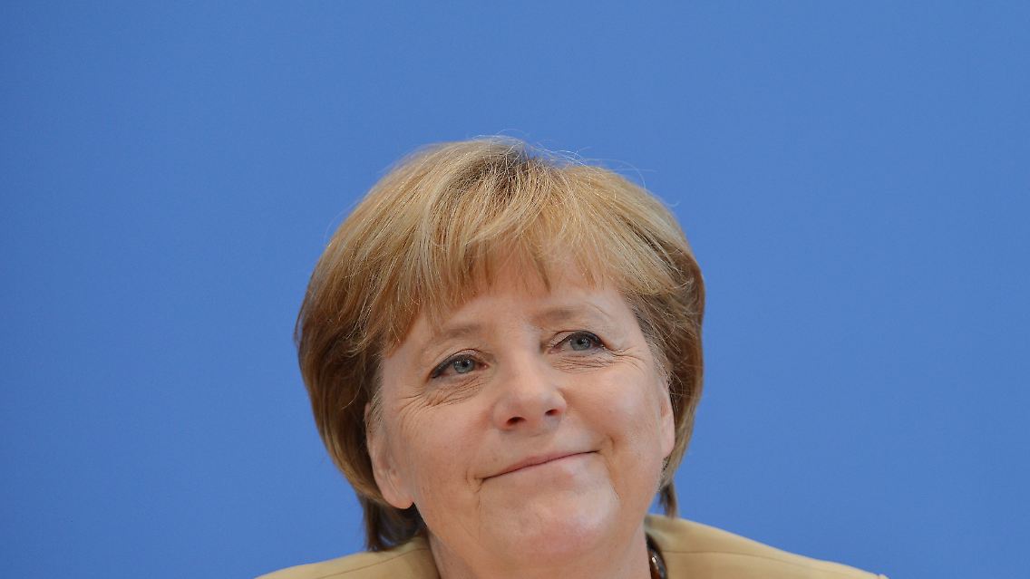Merkel in der Bundespressekonferenz.