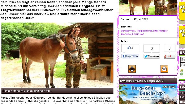 Tragtierführer Michael berichtet von seinem "abgefahrenen Beruf". (Screenshot)