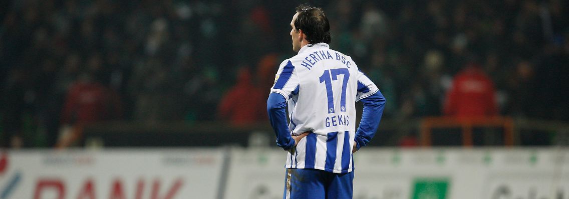 Endlich mal gewinnen: Zuletzt in Bremen gelang das Theofanis Gekas mit seiner Hertha nicht.