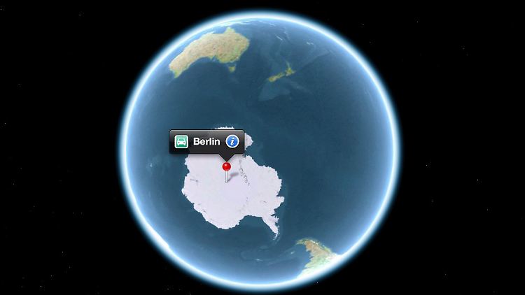 Berlin liegt in der Antarktis - nur einer von vielen Maps-Fehlern.