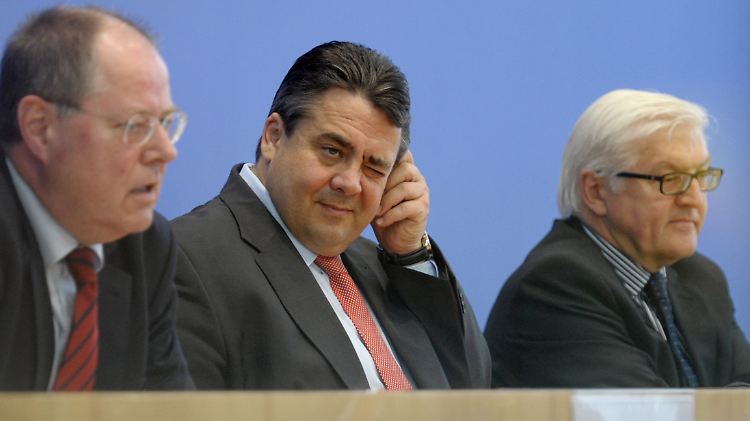 Wer wird es werden? Steinmeier, Gabriel und Steinbrück (von links nach rechts).