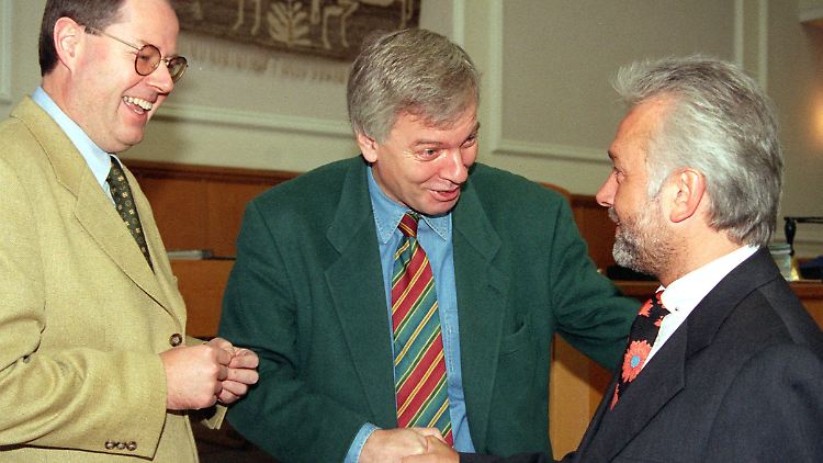 Alte Bekannte: Steinbrück und Kubicki 1997 im Kieler Landtag.