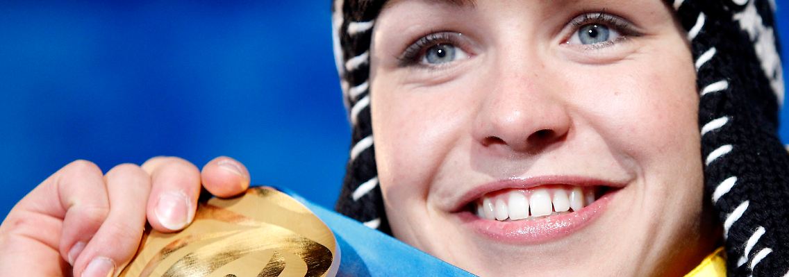 Slebstbewusst zum Sieg: Magdalena Neuner.
