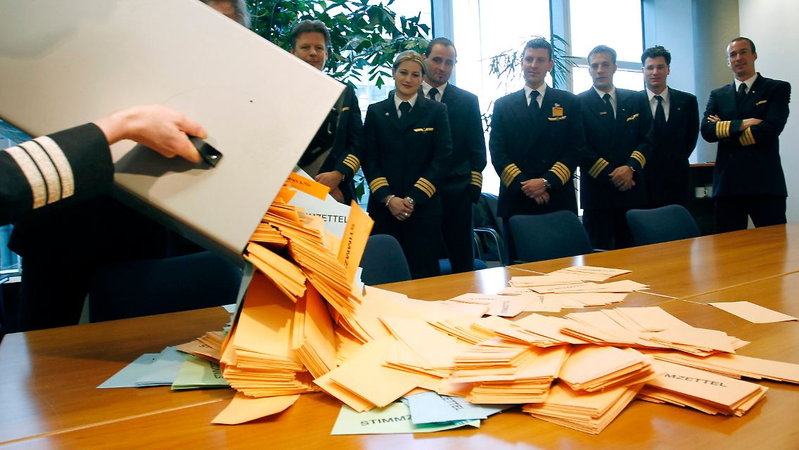 Über 90 Prozent der gewerkschaftlich organisierten Pioten ist für den Streik. Deutschen Flughäfen droht ein Verkehrschaos.