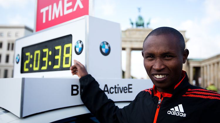 Das ist der Weltrekord: Geoffrey Mutai will ihn beim Marathon in Berlin knacken.