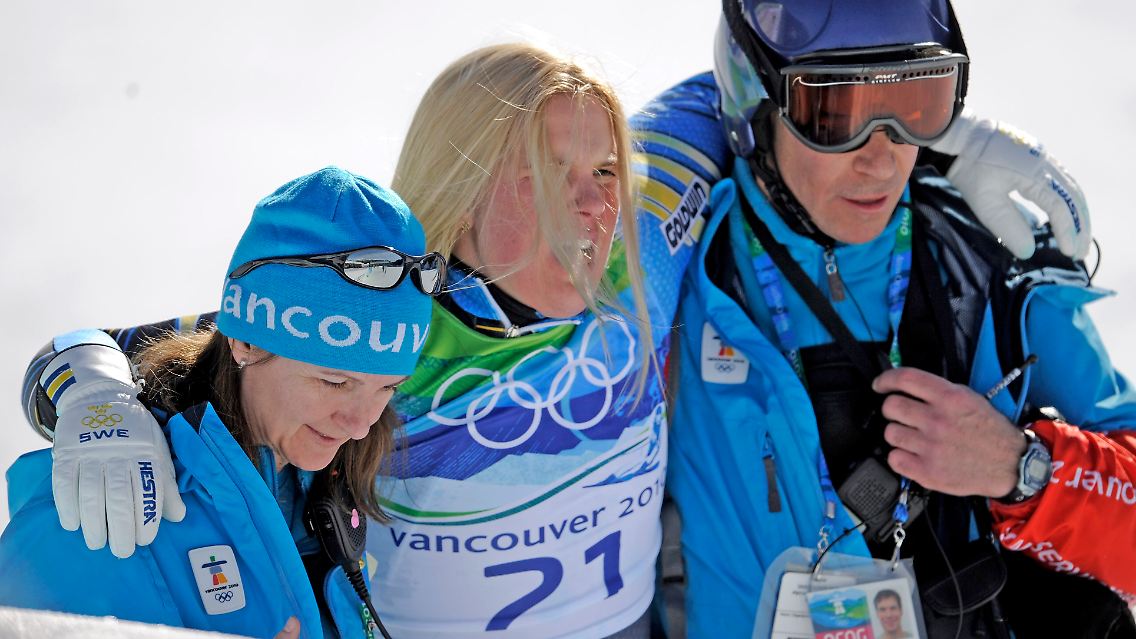 Ende einer Skifahrt: Anja Pärson.