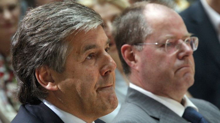 Ackermann und Steinbrück im Juni 2007.