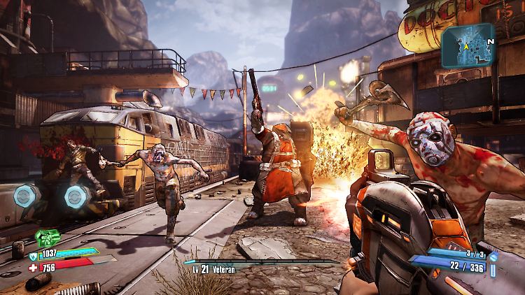 Blut und Gewalt, aber vielen nicht genug: Spielszene aus "Borderlands 2".