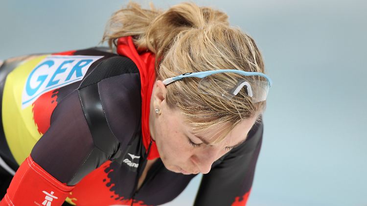 Anni Friesinger-Postma ist enttäuscht über ihr Ergebnis beim 1000-Meter-Rennen.