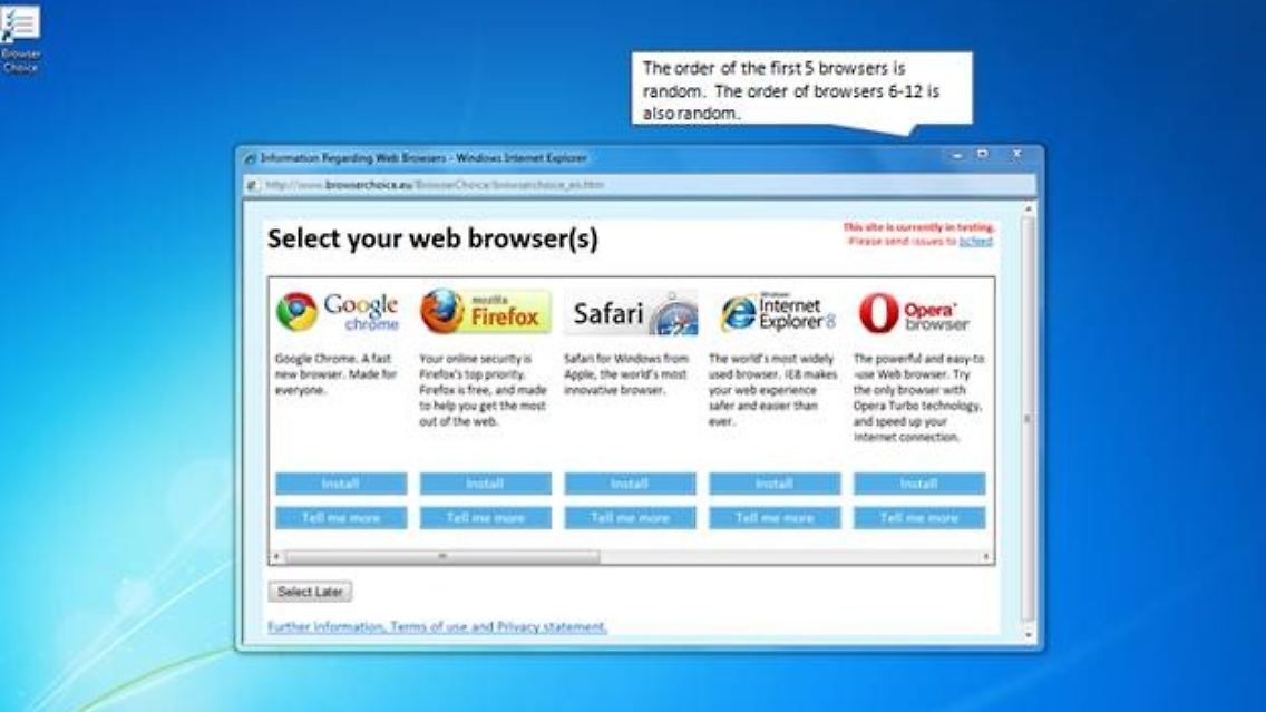Bei der Installation wird der hauseigene Internet Explorer nicht mehr automatisch ausgewählt.