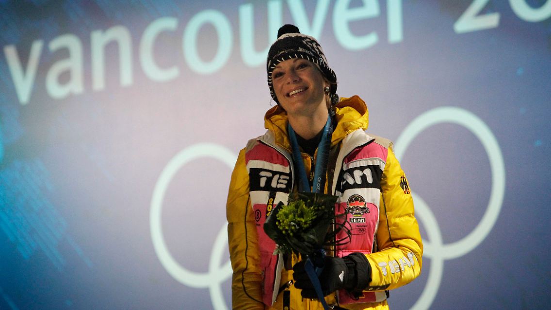Gegen einen weiteren Blumenstrauß hätte sie wohl nichts einzuwenden: Maria Riesch.