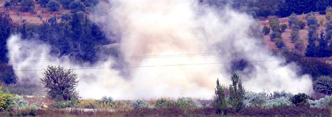 Beim Einschlag syrischer Raketen in der Türkei.