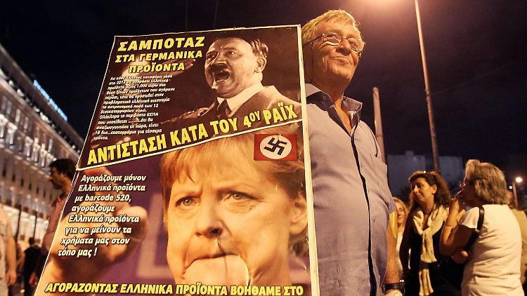 Merkel und Hitler: Für manche Griechen passen beide auf ein Plakat.