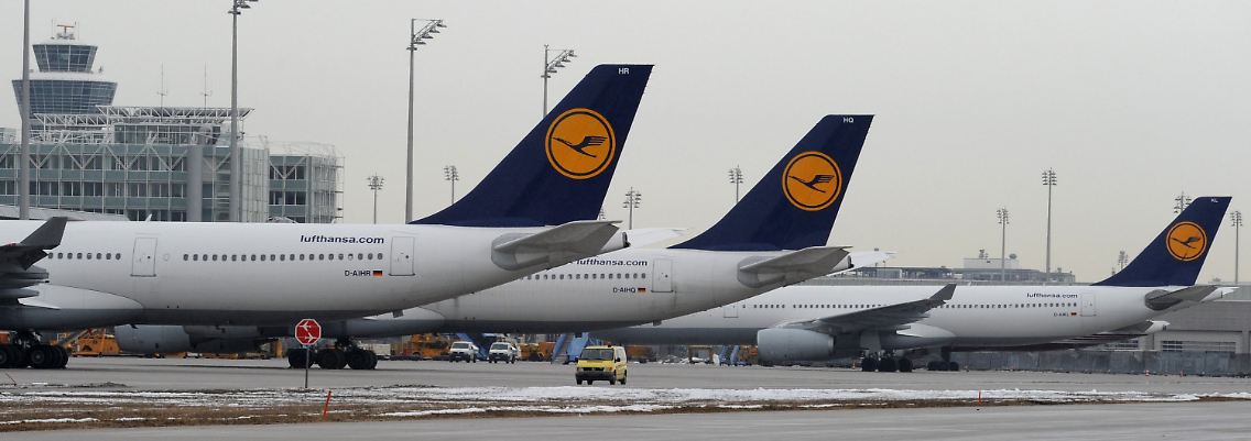 Die meisten Passagiermaschinen der Lufthansa blieben am Boden.
