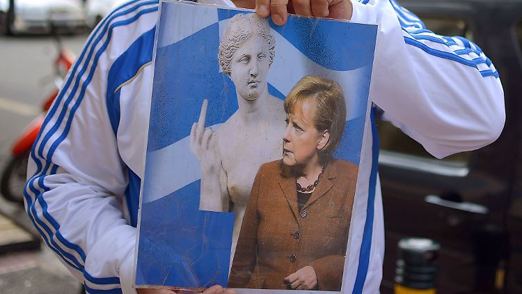 Nicht alle Protestplakate gegen Angela Merkel sind vornehm.