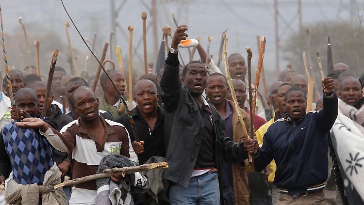 Proteste der Minenarbeiter in Südafrika (Archivbild)