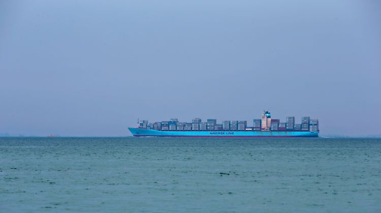 Eine Containerschiff der Maersk-Reederei.