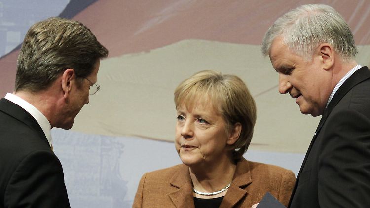 "Koalition der Unwilligen": Westerwelle, Merkel und Seehofer (v.l.n.r.).