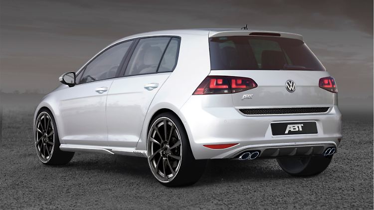 Spätestens beim Blick auf das Heck des ABT Golf wirdklar, aus welch besonderem "Stall" das Auto kommt.