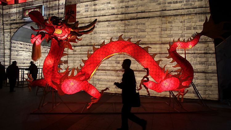 Der chinesische Drache verliert das Feuer.