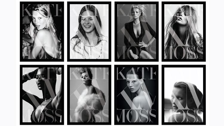 Das "Kate Moss"-Buch erscheint mit acht verschiedenen Coverfotos von Mario Testino, Corinne Day, Inez van Lamsweerde & Vinoodh Matadin, Craig McDean, Mert & Marcus, David Sims, Mario Sorrenti und Jürgen Teller.