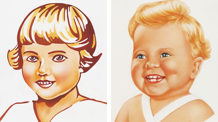 Ein Kinderlachen als Markenzeichen: Brandt-Zwieback 1929 und 1955.