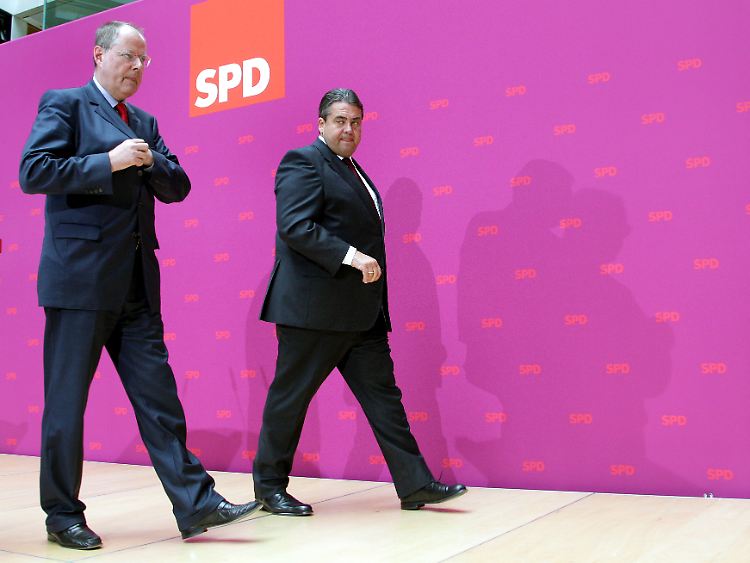 Gabriel sagt bereits, was die SPD in der Regierung vorhaben könnte. Umsetzen müsste dies aber ein etwaiger Bundeskanzler Steinbrück.