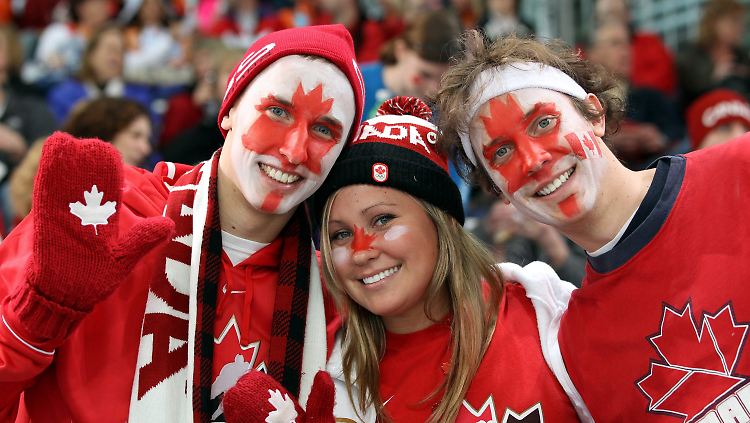 Die kanadischen Fans freuen sich auf das Finalduell ihrer Eishockeystars mit den USA.