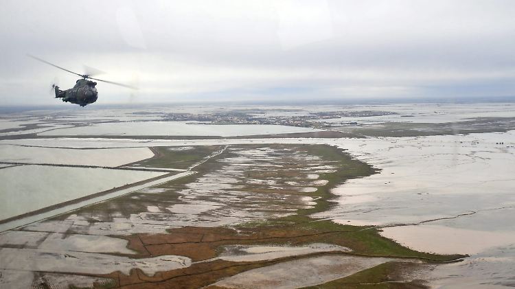 Überschwemmungen zwischen La Rochelle und L'Aiguillon-sur-Mer.