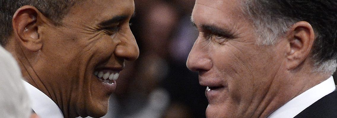 Bei einem Patt würde Romney (r.) Präsident, Obamas Zeit wäre vorbei.