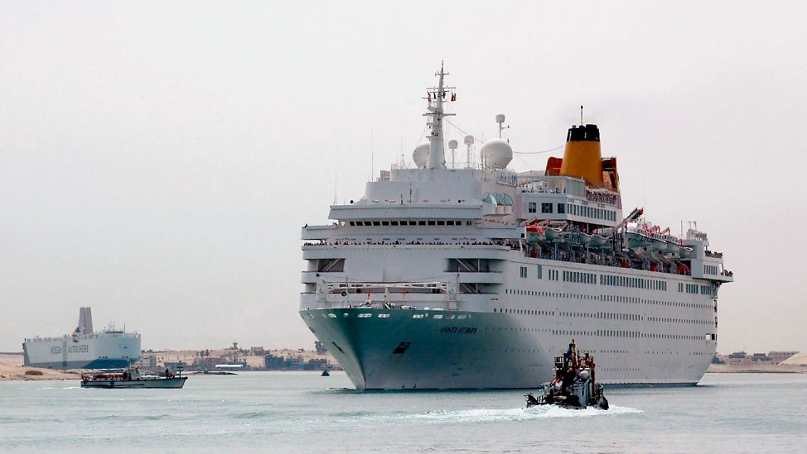 Das Kreuzfahrtschiff "Costa Allegra" steuert auch die Felsenstadt Petra an.