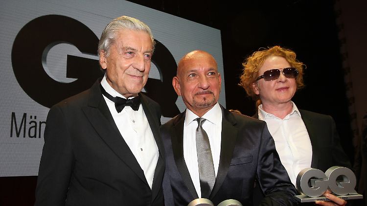 Modeschöpfer Nino Cerruti, der britische Schauspieler Ben Kingsley und der britische Musiker Mick Hucknall wurden als "Männer des Jahres" geehrt (v.l.).