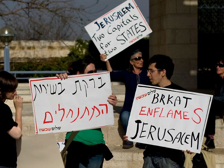 Demonstration gegen den Jerusalemer Bürgermeister Barkat.