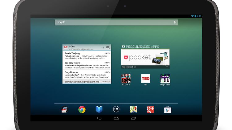 Das neue Nexus 10. Die große Show fiel wegen "Sandy" aus.