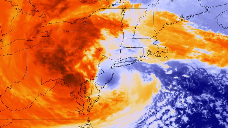 Die Ostküste der USA im Auge von "Sandy".