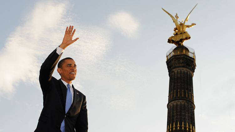 Obama ist, erst recht durch seinen Berlin-Besuch im Jahr 2008, beliebt in Deutschland.