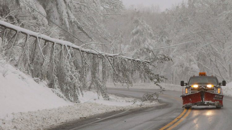 Wie hier in Maryland fällt Schnee - allerdings in beherrschbaren Mengen.