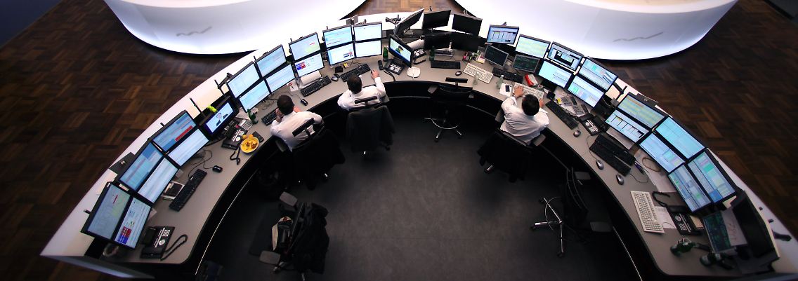 Blick über das Parkett in Frankfurt. Viel Platz für Xetra-Spezialisten.
