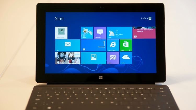 Das Kachel-Design von Windows 8 überzeugt auf dem Tablet.